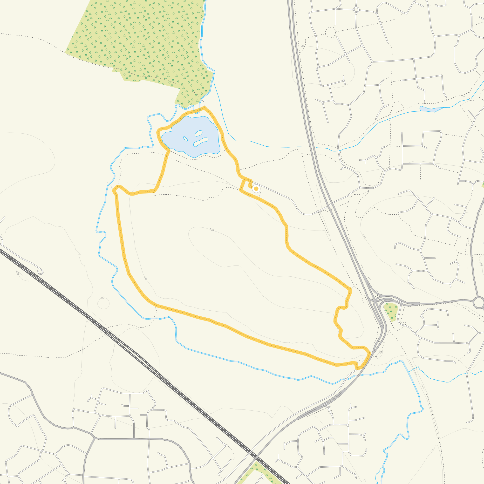 Route map for Mouldon Hill Park Walk, a 1.75 mile circular walk in Wiltshire