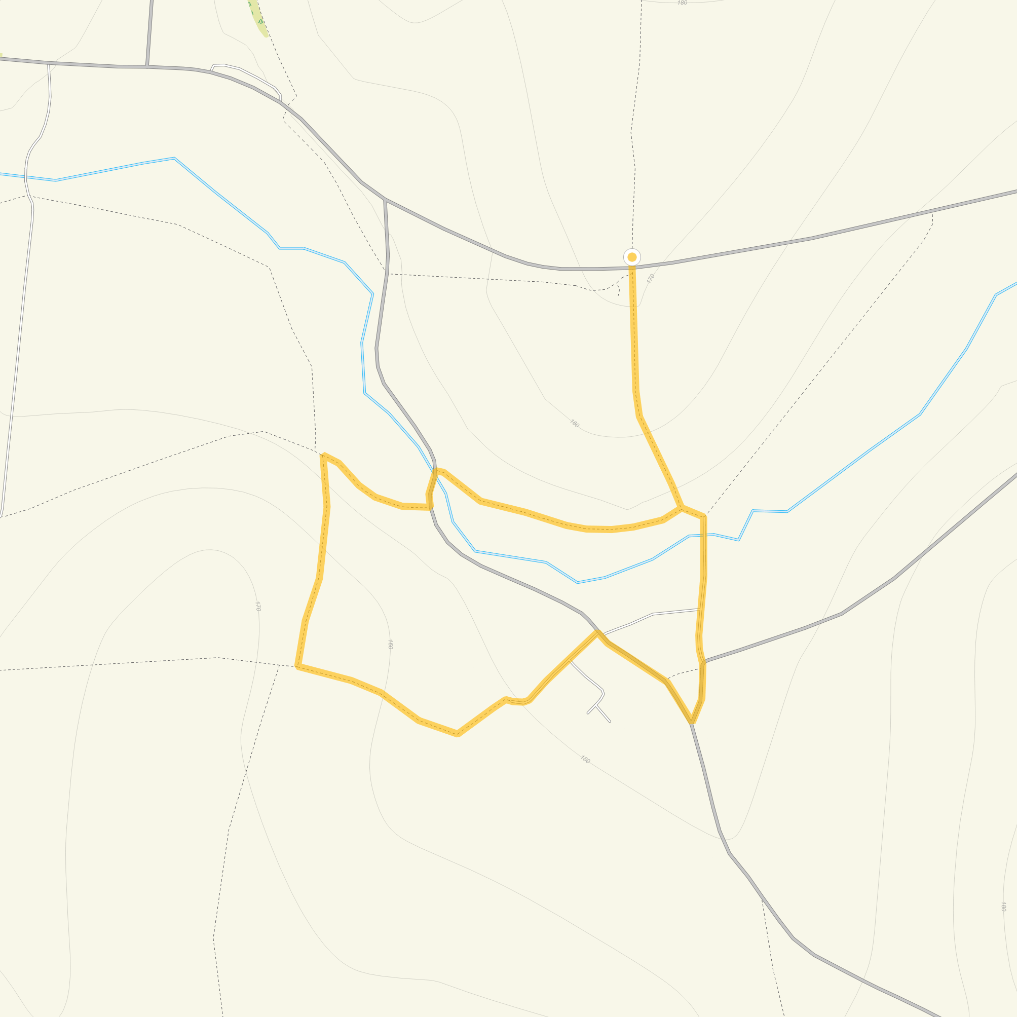 Route map for Overton Hill Walk 1, a 1.75 mile circular walk in Wiltshire