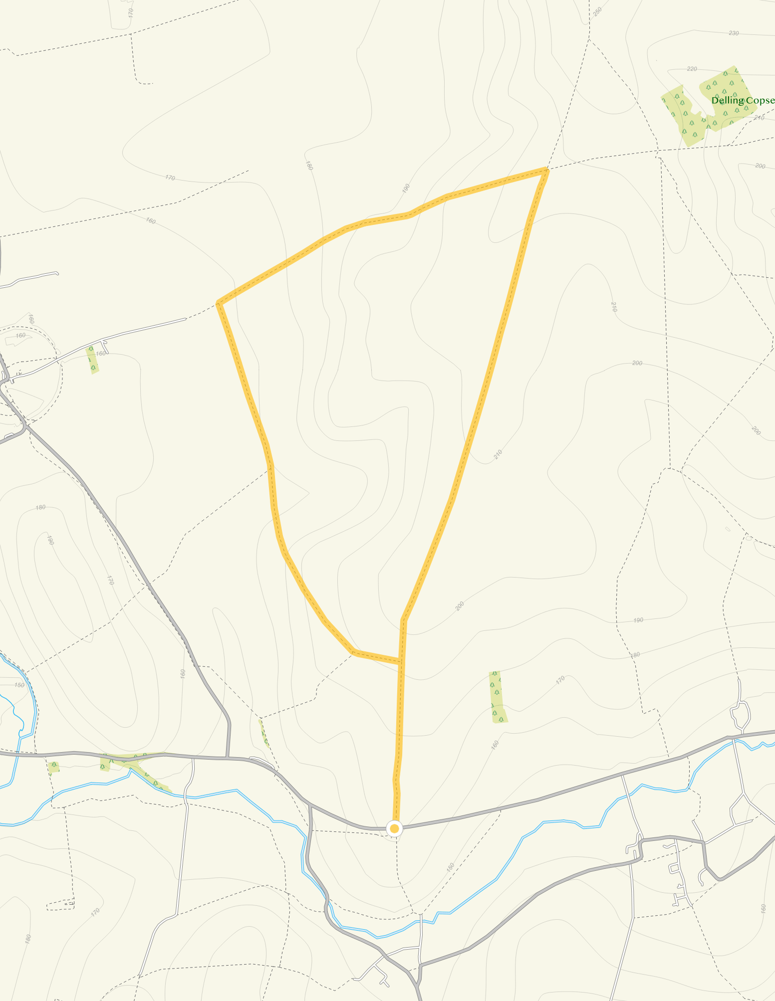 Route map for Overton Hill Walk 2, a 4.25 mile circular walk in Wiltshire