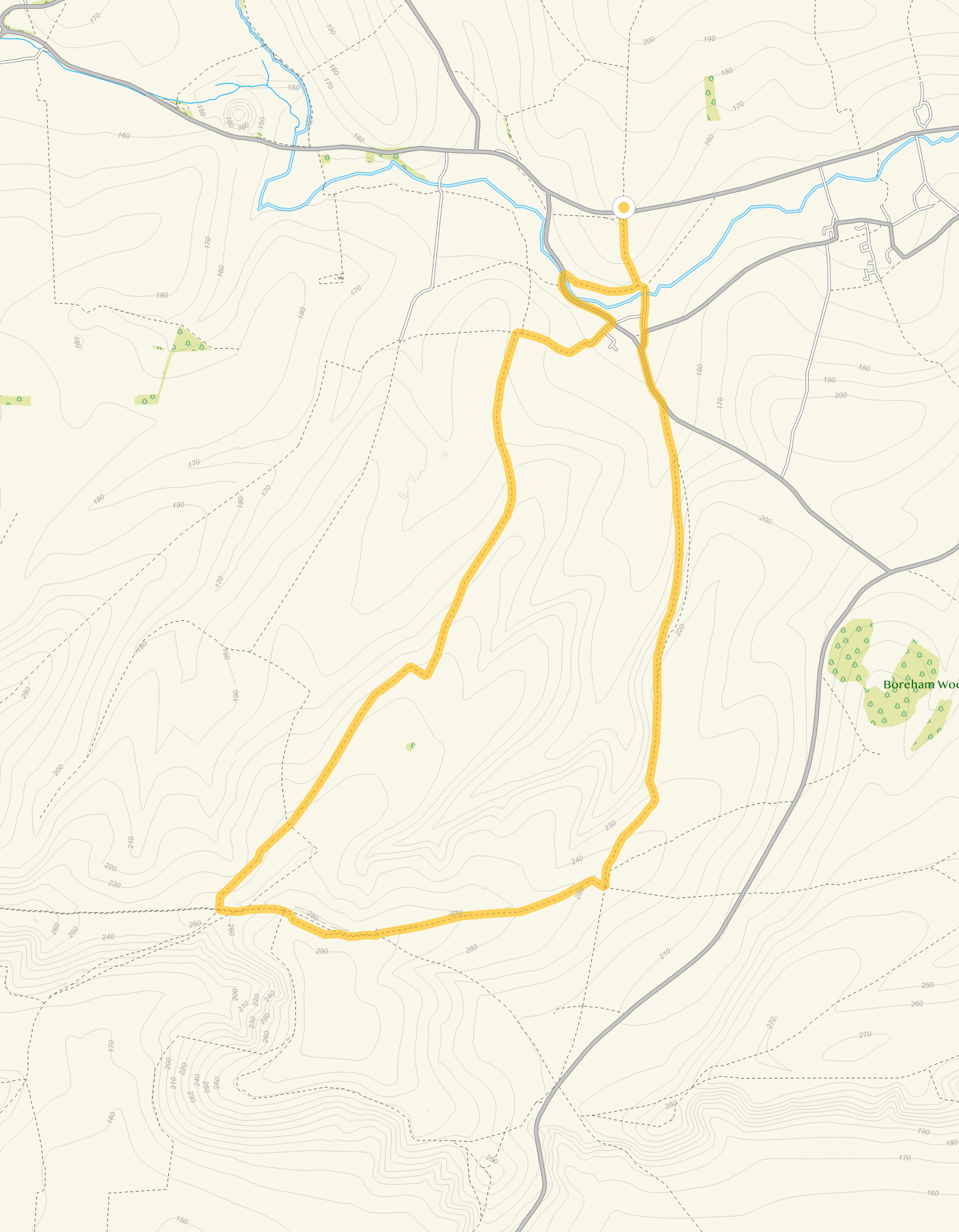 Route map for Overton Hill Walk 3, a 6.5 mile circular walk in Wiltshire