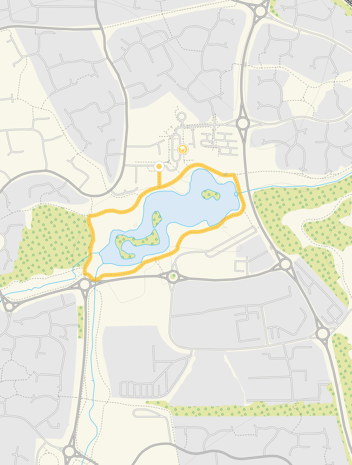 Route map for Peatmoor Lagoon Walk, a 0.75 mile circular walk in Wiltshire