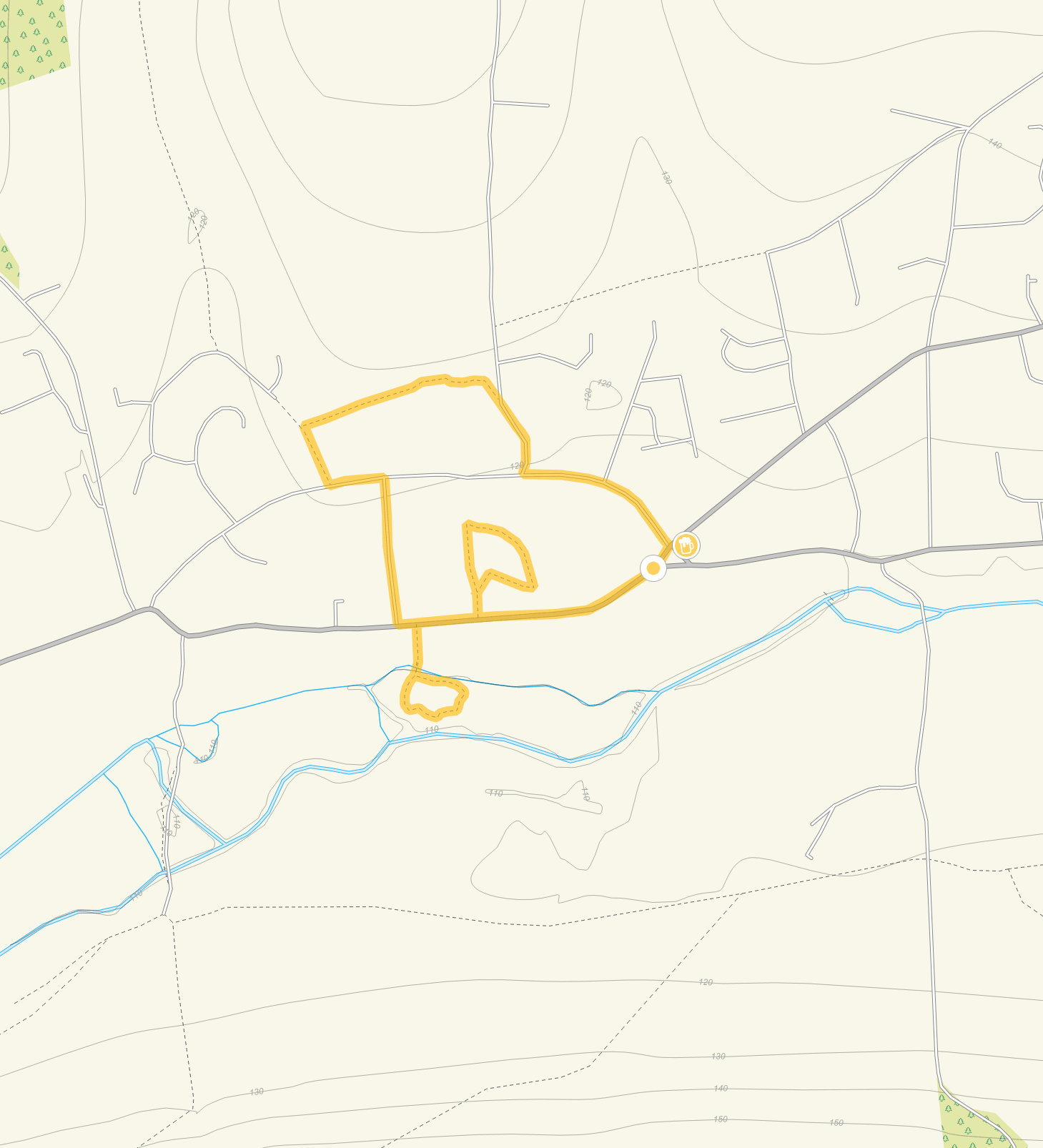 Route map for Ramsbury Walk 1, a 1 mile circular walk in Wiltshire