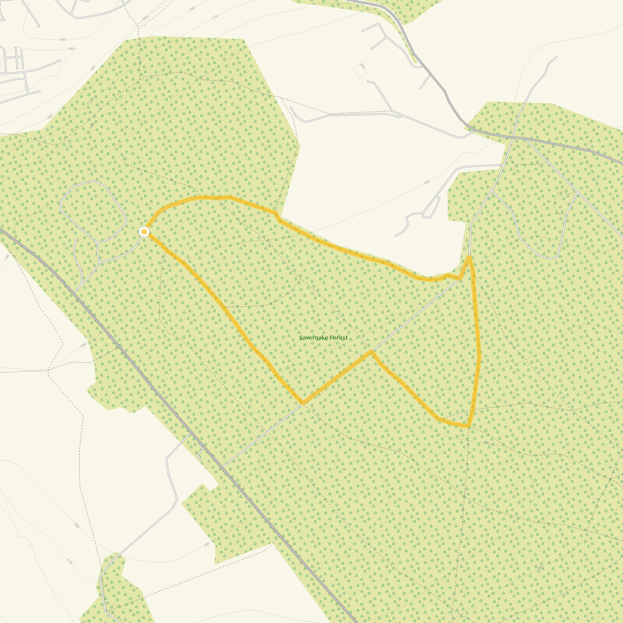 Route map for Short Route, a 1.75 mile circular walk in Wiltshire