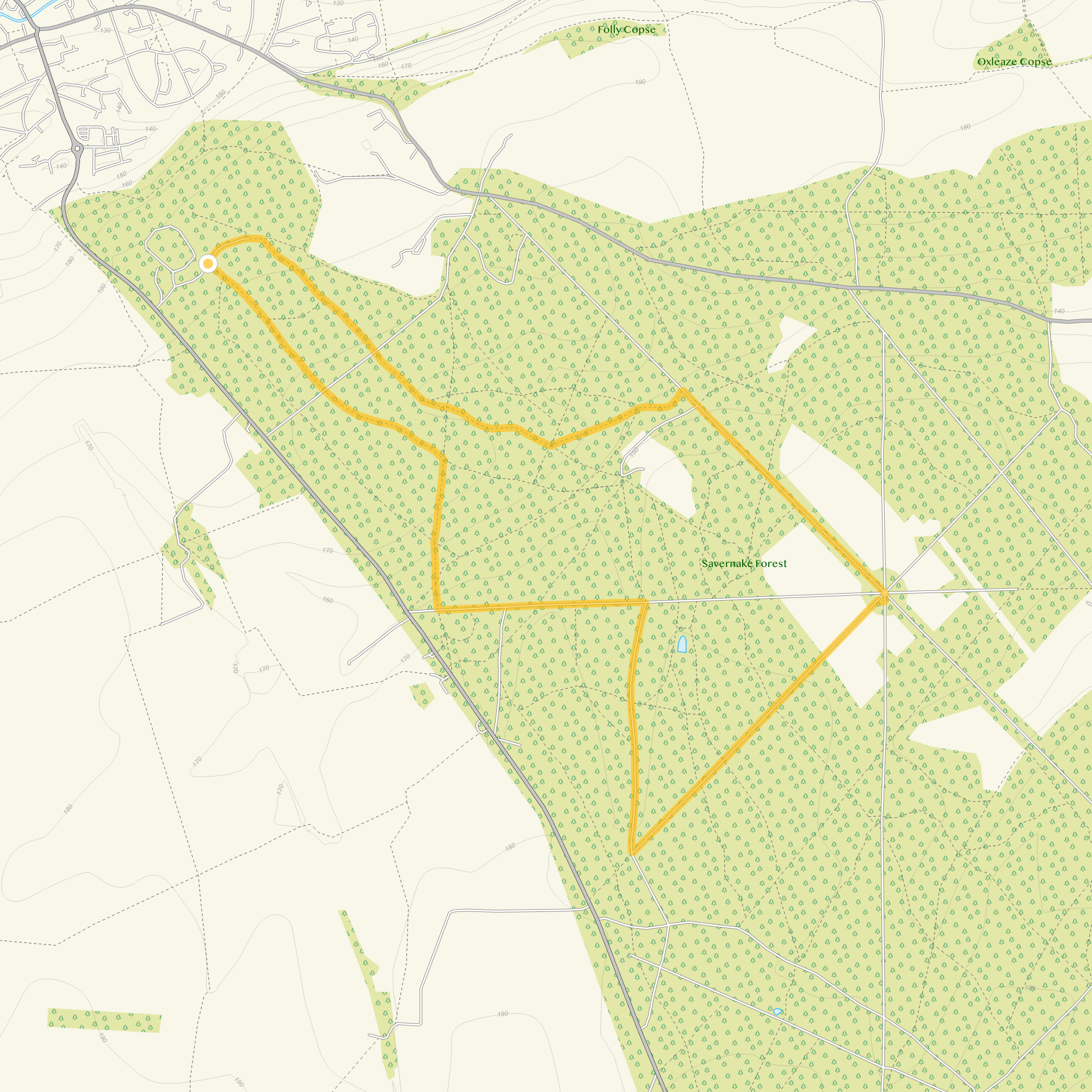 Route map for Long Route, a 6 mile circular walk in Wiltshire