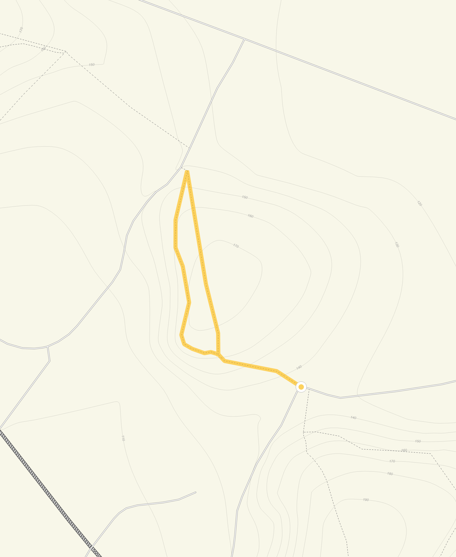 Route map for Scratchbury Hill Walk 1, a 0.75 mile circular walk in Wiltshire