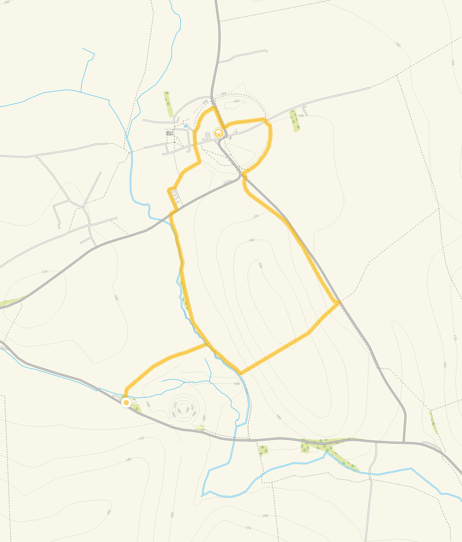 Route map for Silbury Hill Walk, a 2.75 mile circular walk in Wiltshire