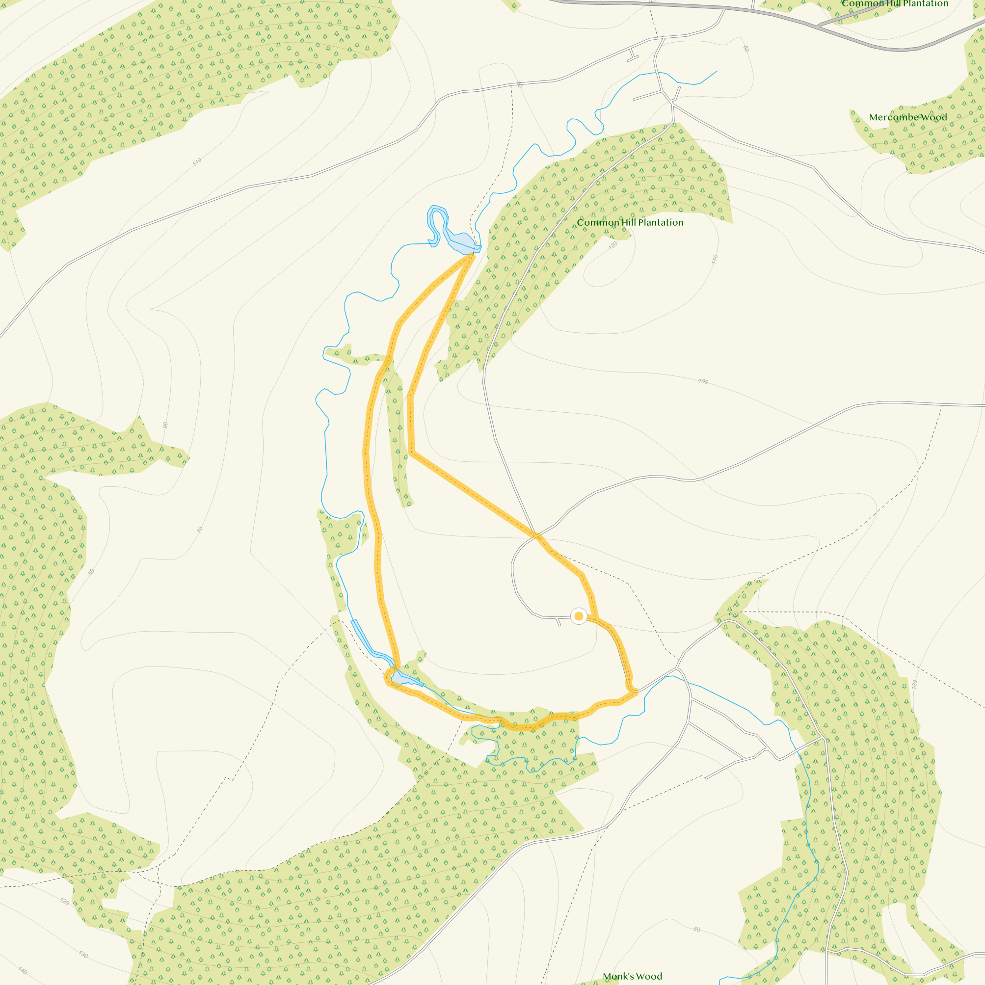 Route map for Slaughterford Walk, a 1.25 mile circular walk in Wiltshire