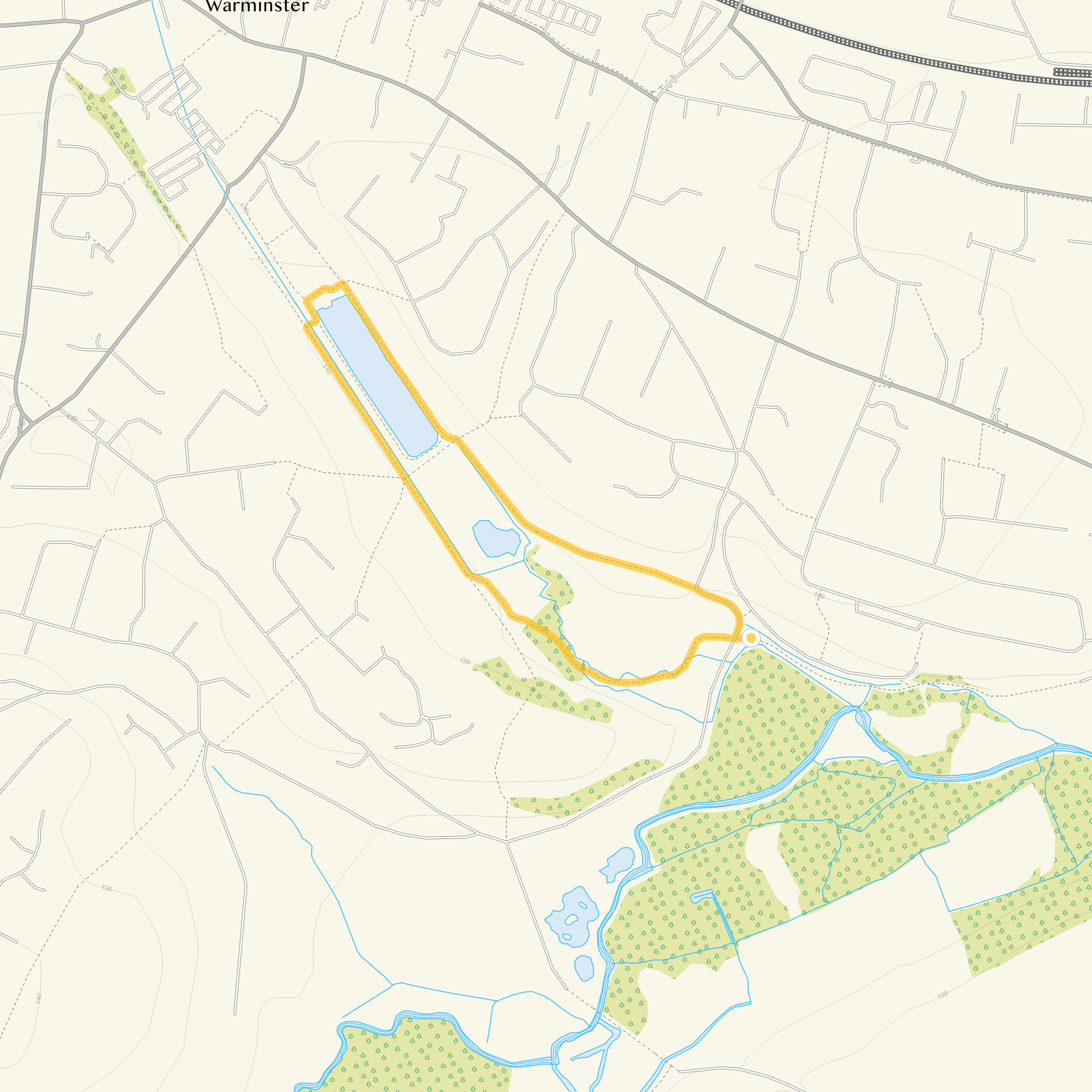 Route map for Short Route, a 1 mile circular walk in Wiltshire