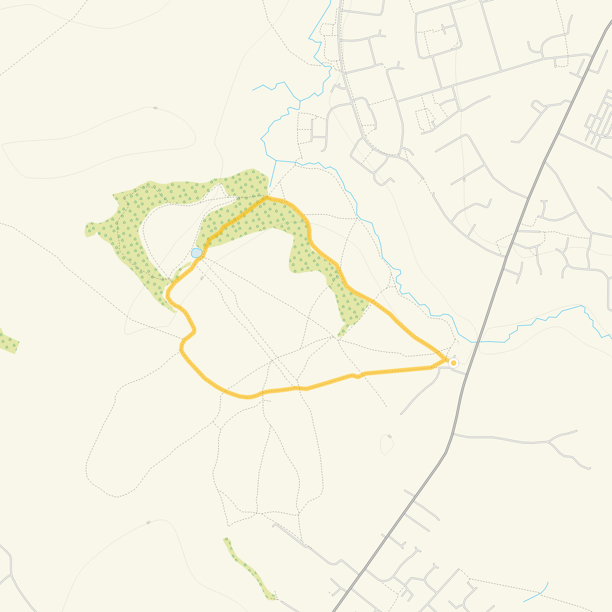Route map for Short Route, a 1.25 mile circular walk in Wiltshire