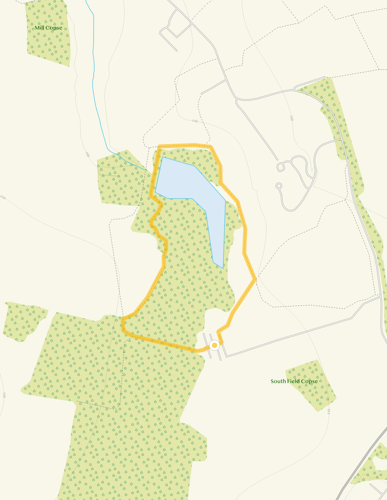 Route map for Stanton Park Walk, a 1 mile circular walk in Wiltshire