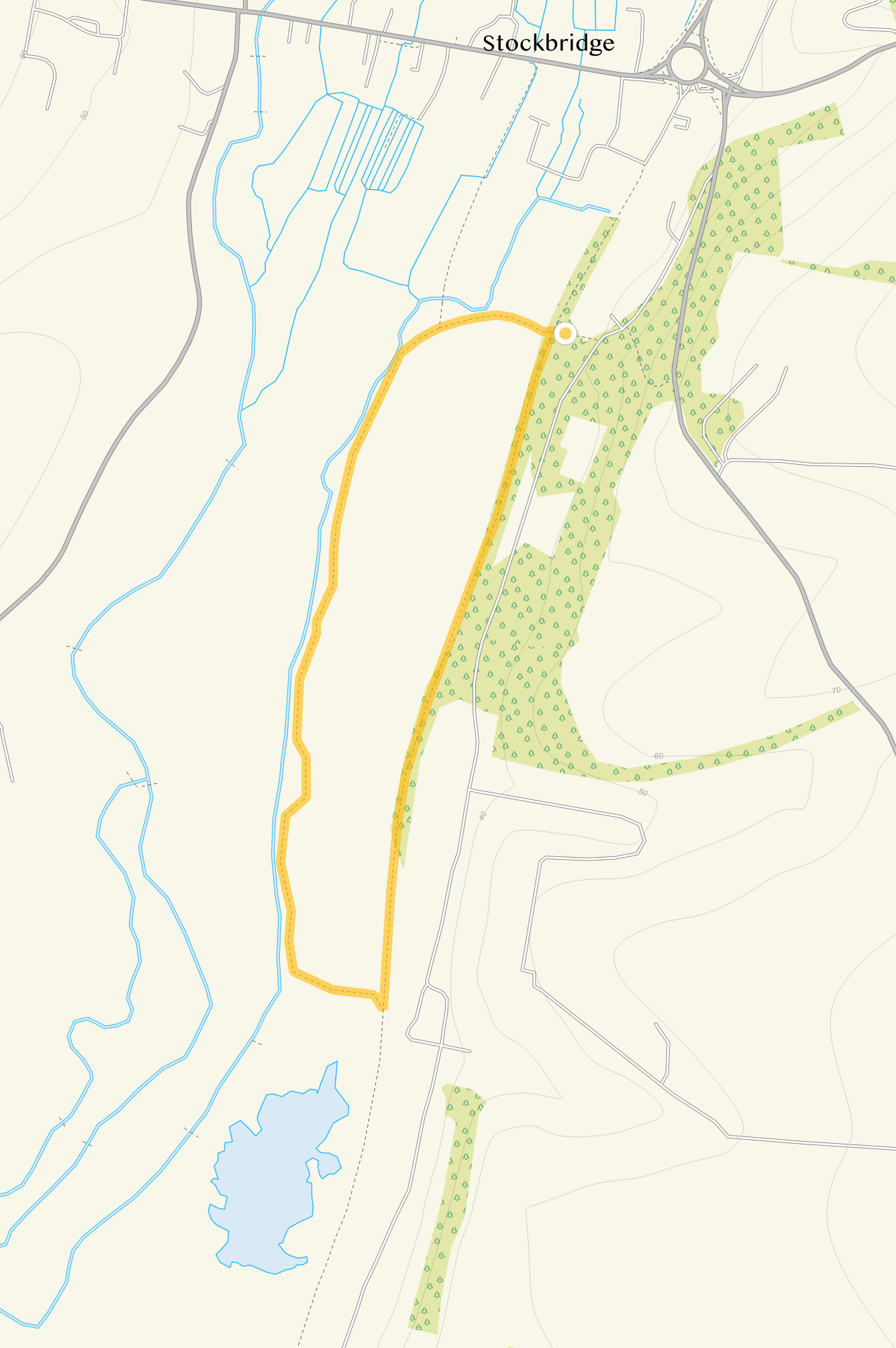 Route map for Short Route, a 1.5 mile circular walk in Wiltshire
