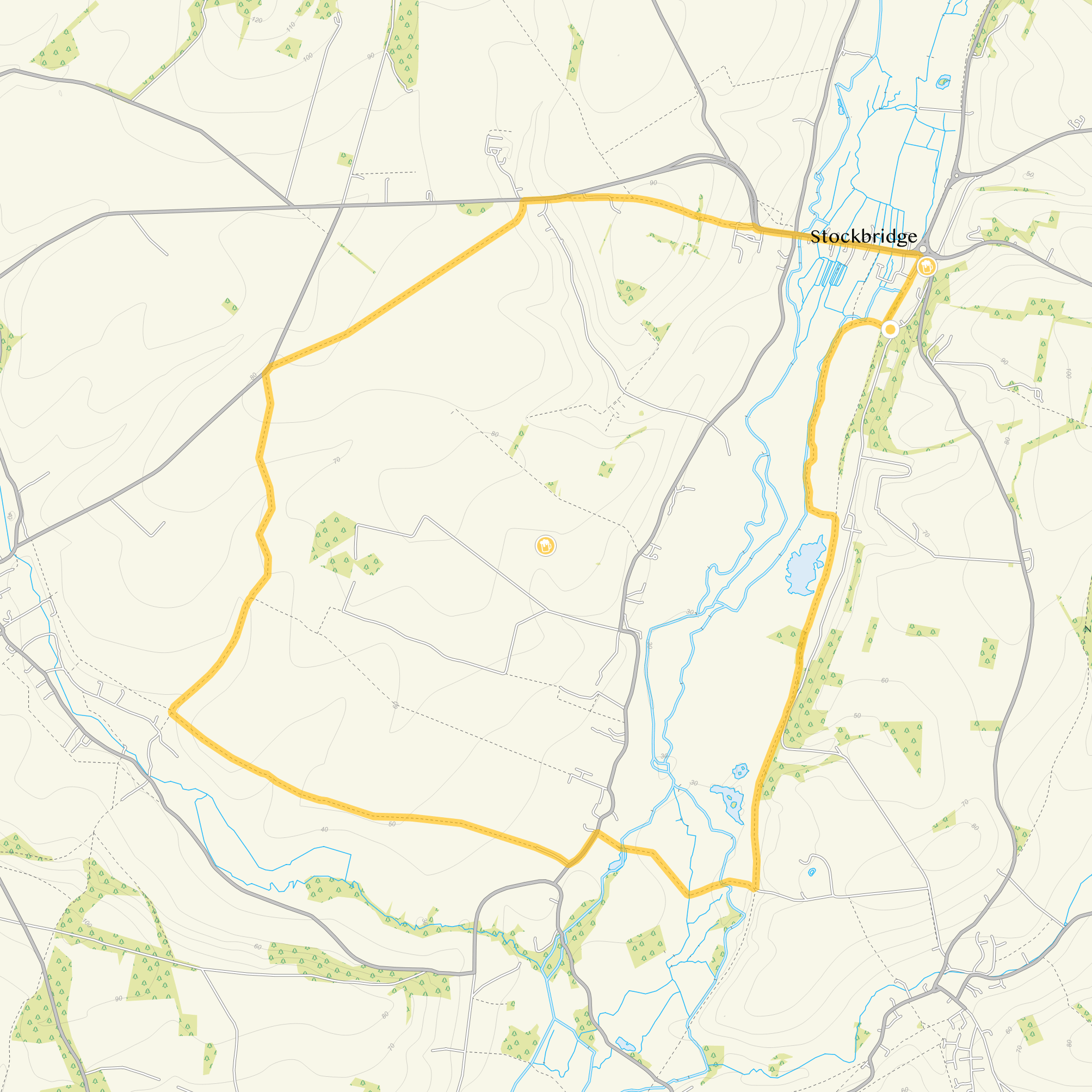Route map for Long Route, an 8.5 mile circular walk in Wiltshire