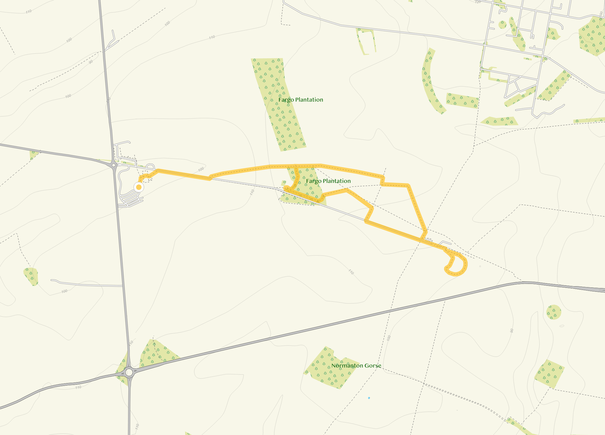 Route map for Stonehenge Walk 1, a 3.75 mile circular walk in Wiltshire