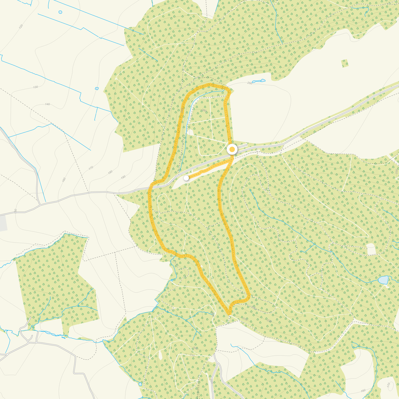 Route map for Stourton Walk 1, a 2.5 mile circular walk in Wiltshire