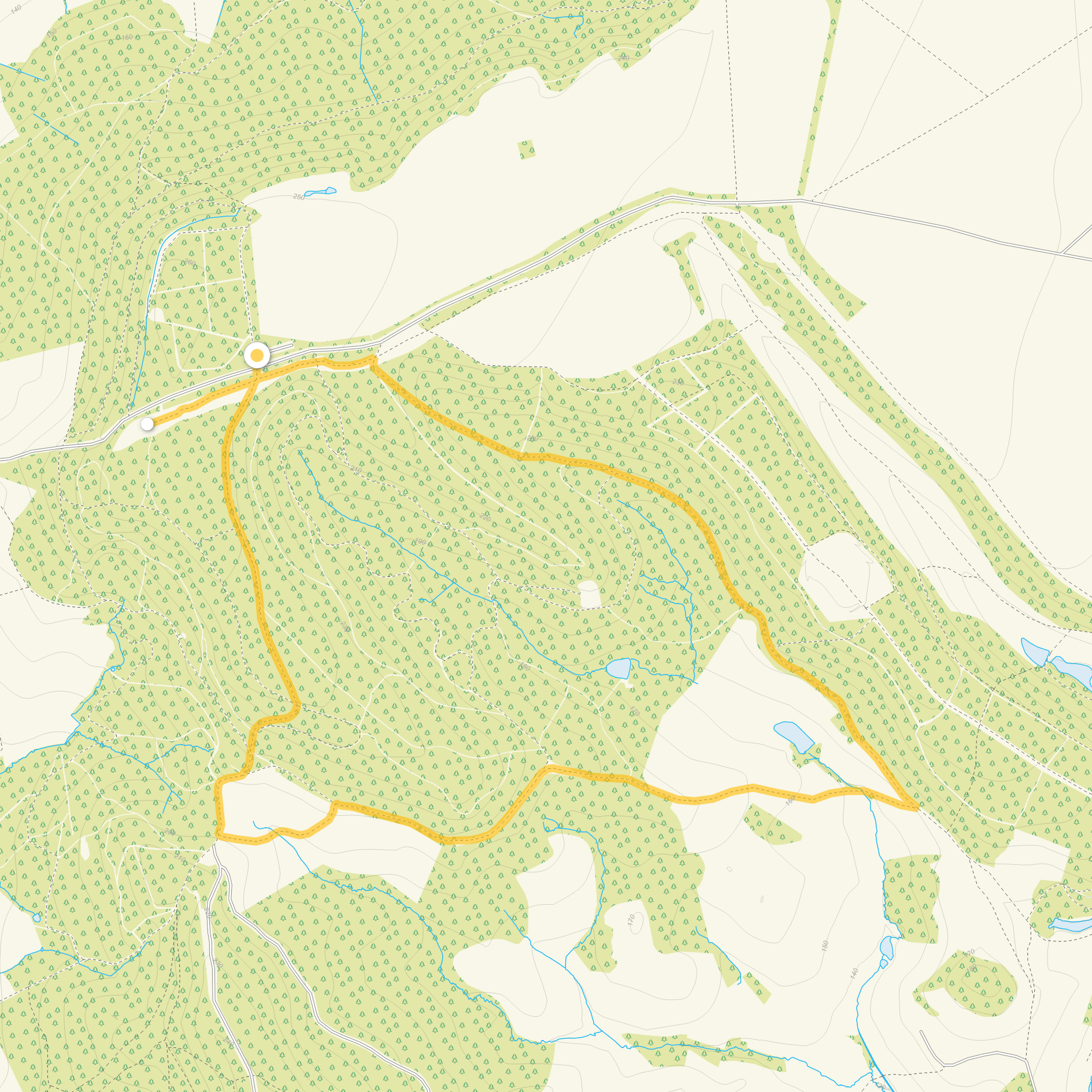 Route map for Stourton Walk 2, a 4 mile circular walk in Wiltshire