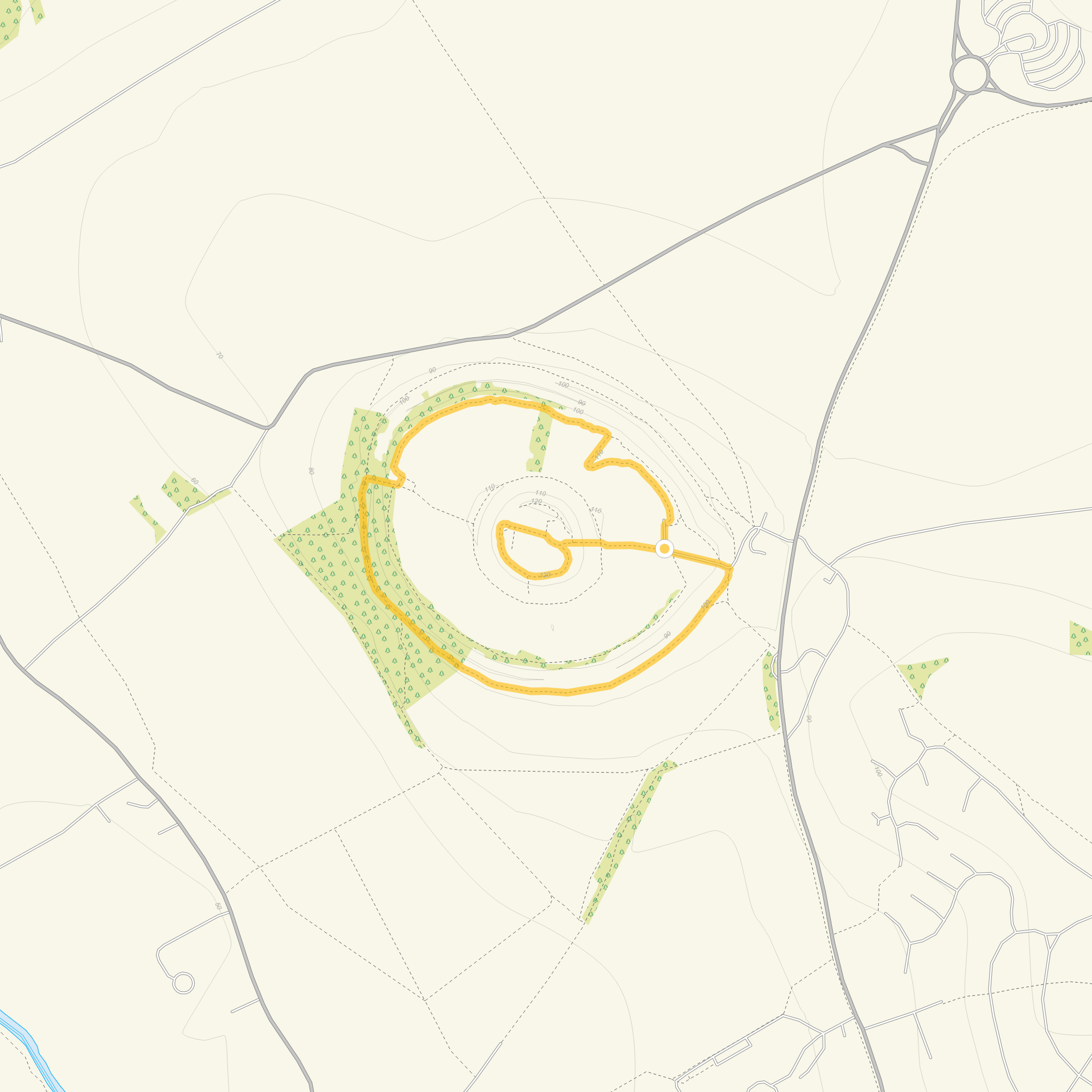 Route map for Stratford-sub-castle Walk, a 1.25 mile circular walk in Wiltshire