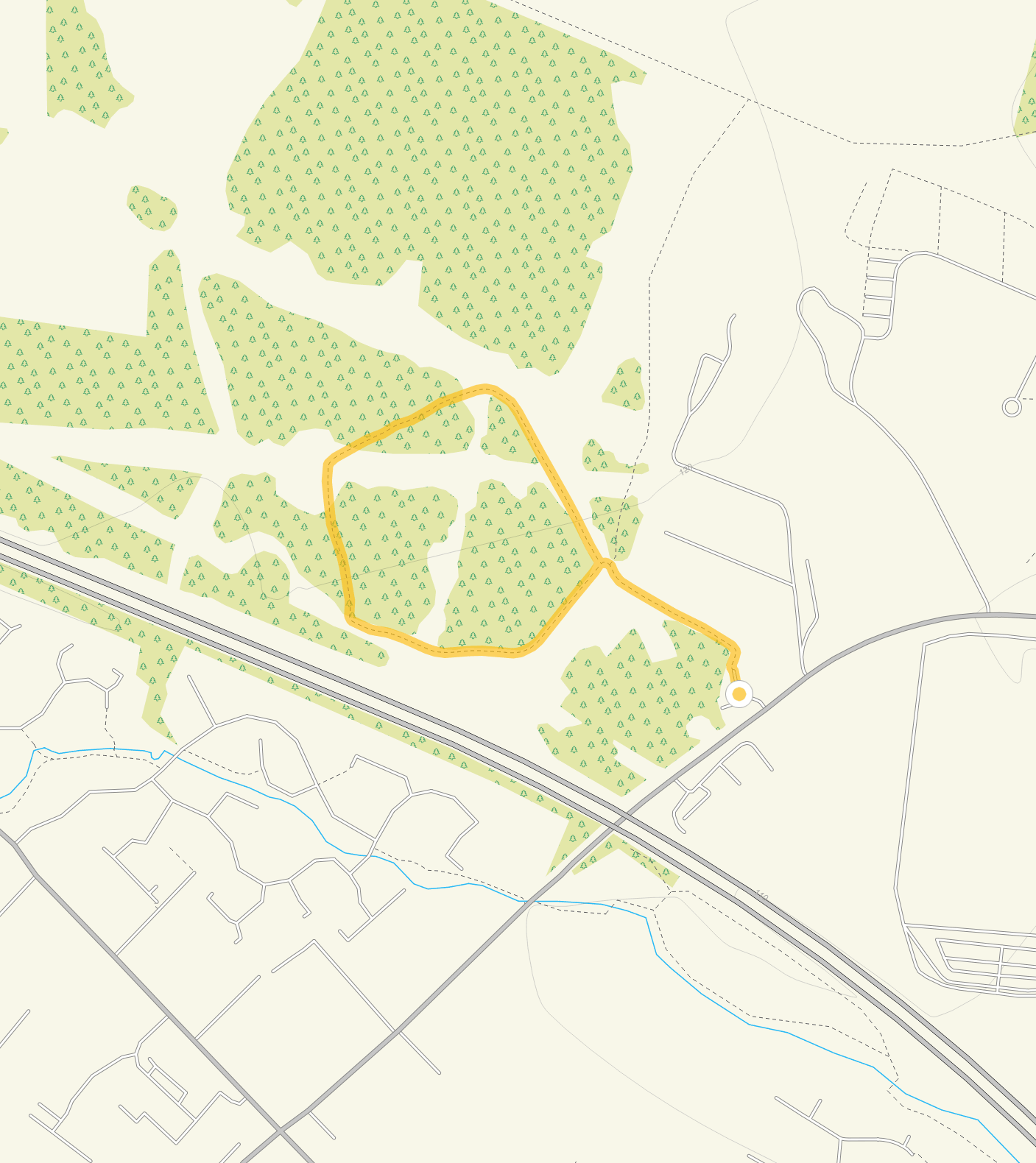 Route map for Stratton Woods Walk, a 0.75 mile circular walk in Wiltshire