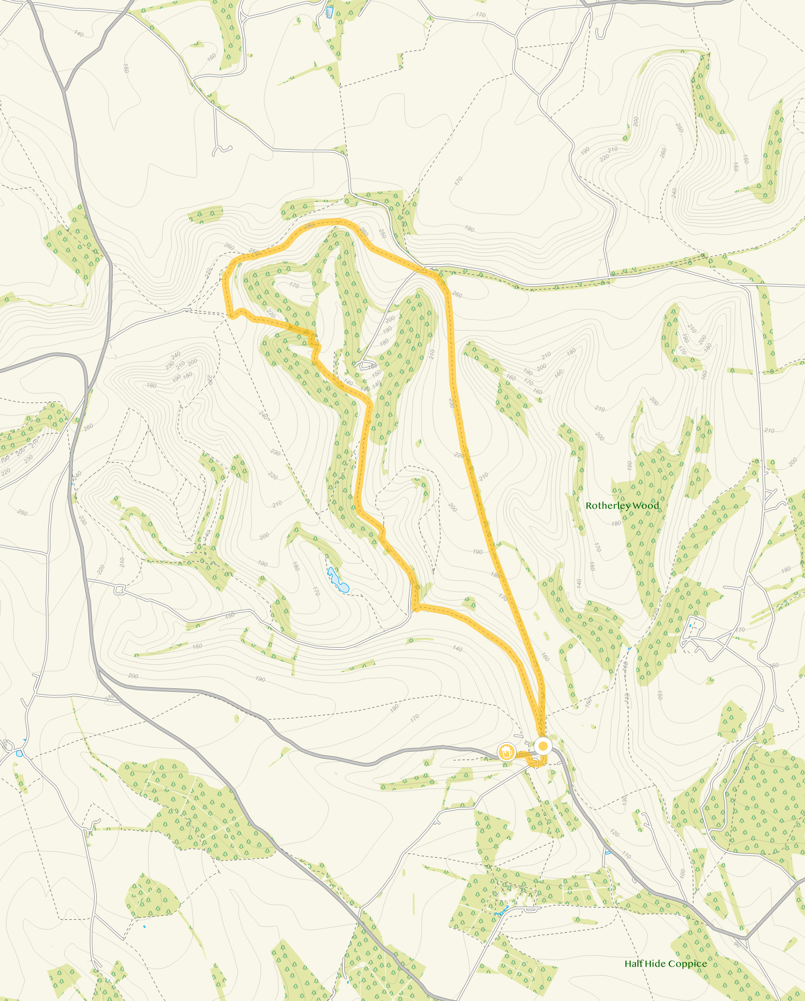 Route map for Tollard Royal Walk 2, a 5.75 mile circular walk in Wiltshire