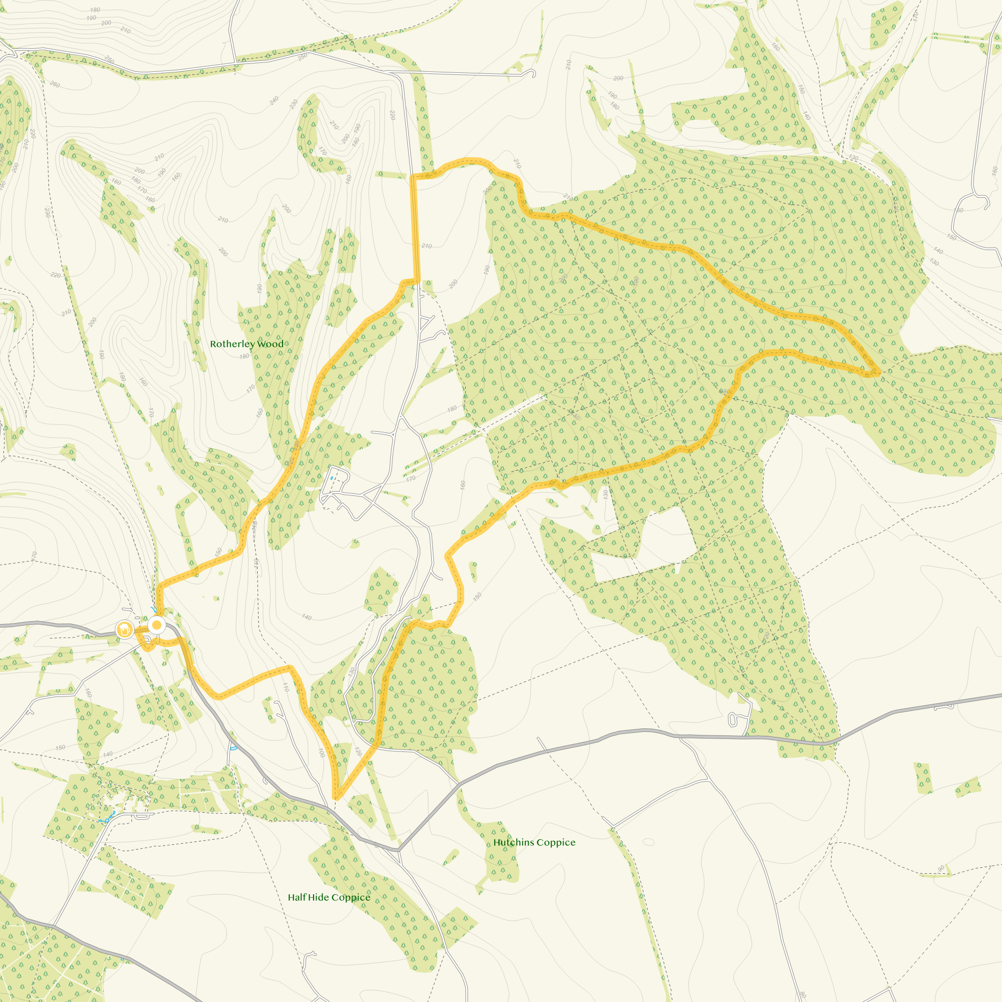 Route map for Tollard Royal Walk 3, a 7.25 mile circular walk in Wiltshire