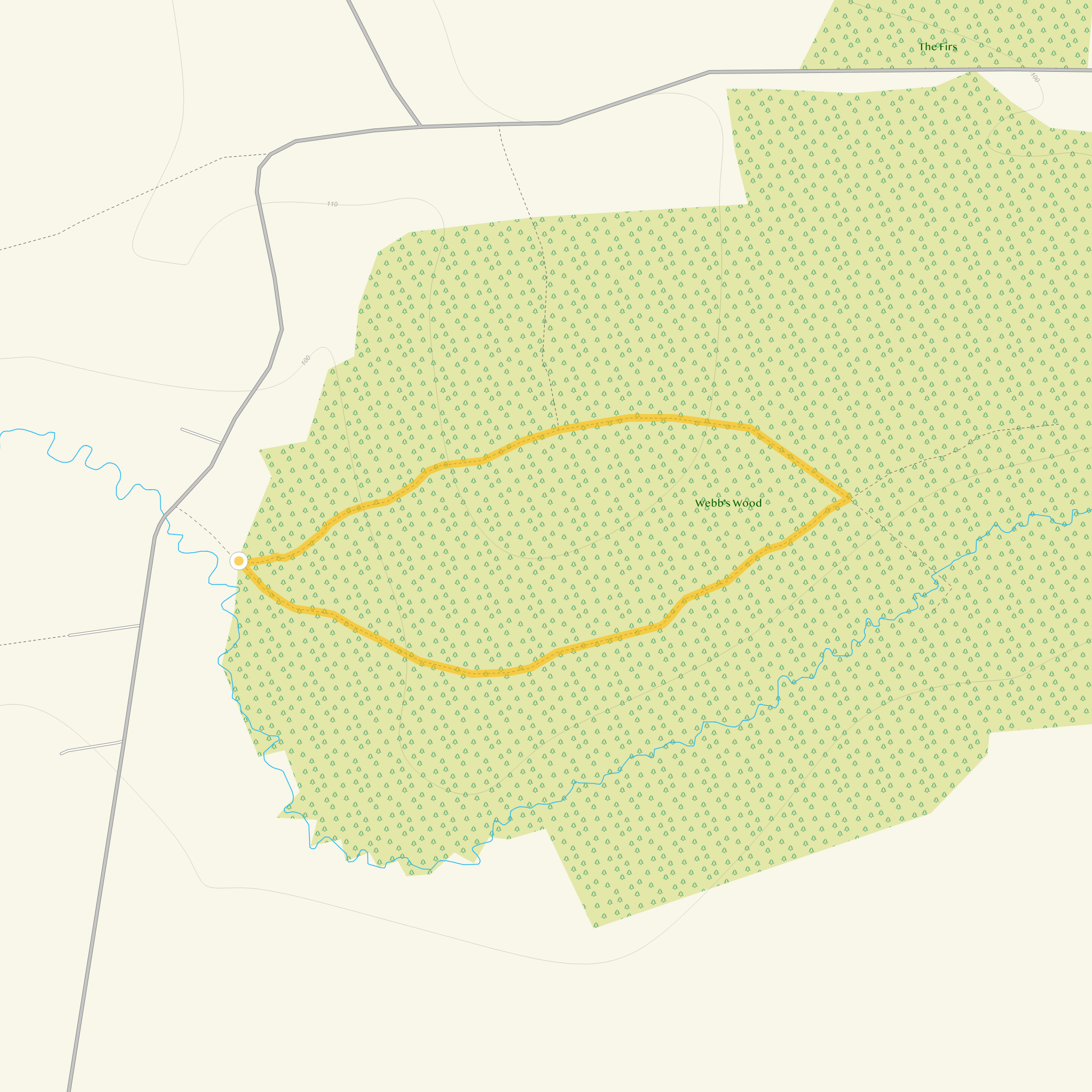 Route map for Short Route, a 1.25 mile circular walk in Wiltshire