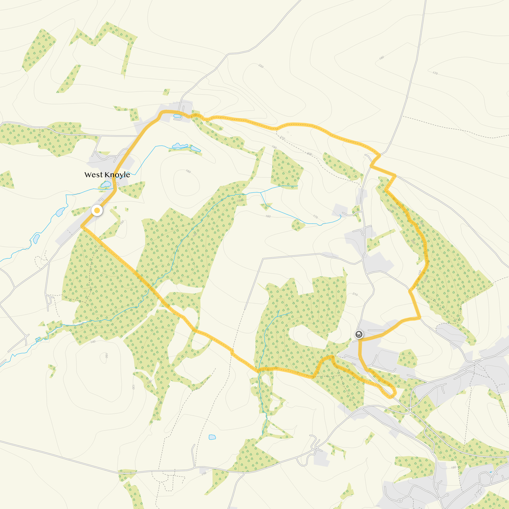 Route map for West Knoyle Walk, a 4 mile circular walk in Wiltshire