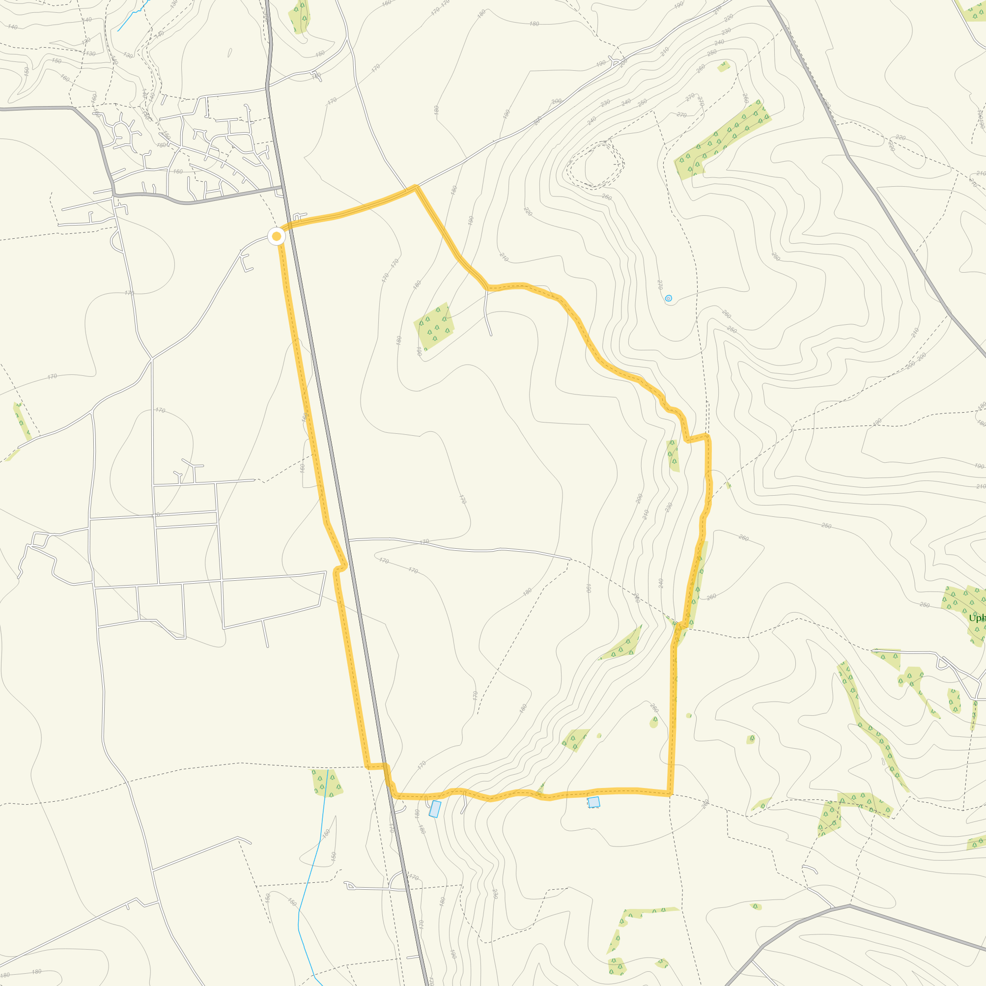 Route map for Whitefield Hill Walk 1, a 5.75 mile circular walk in Wiltshire