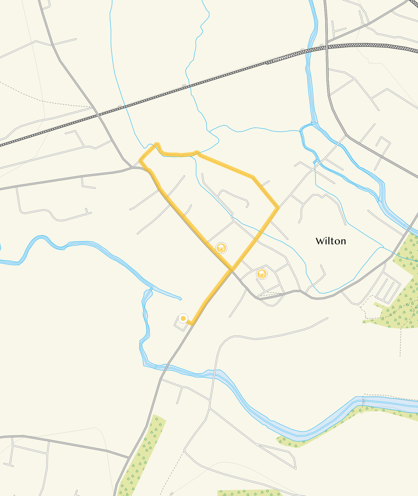Route map for Wilton Walk 1, a 1 mile circular walk in Wiltshire
