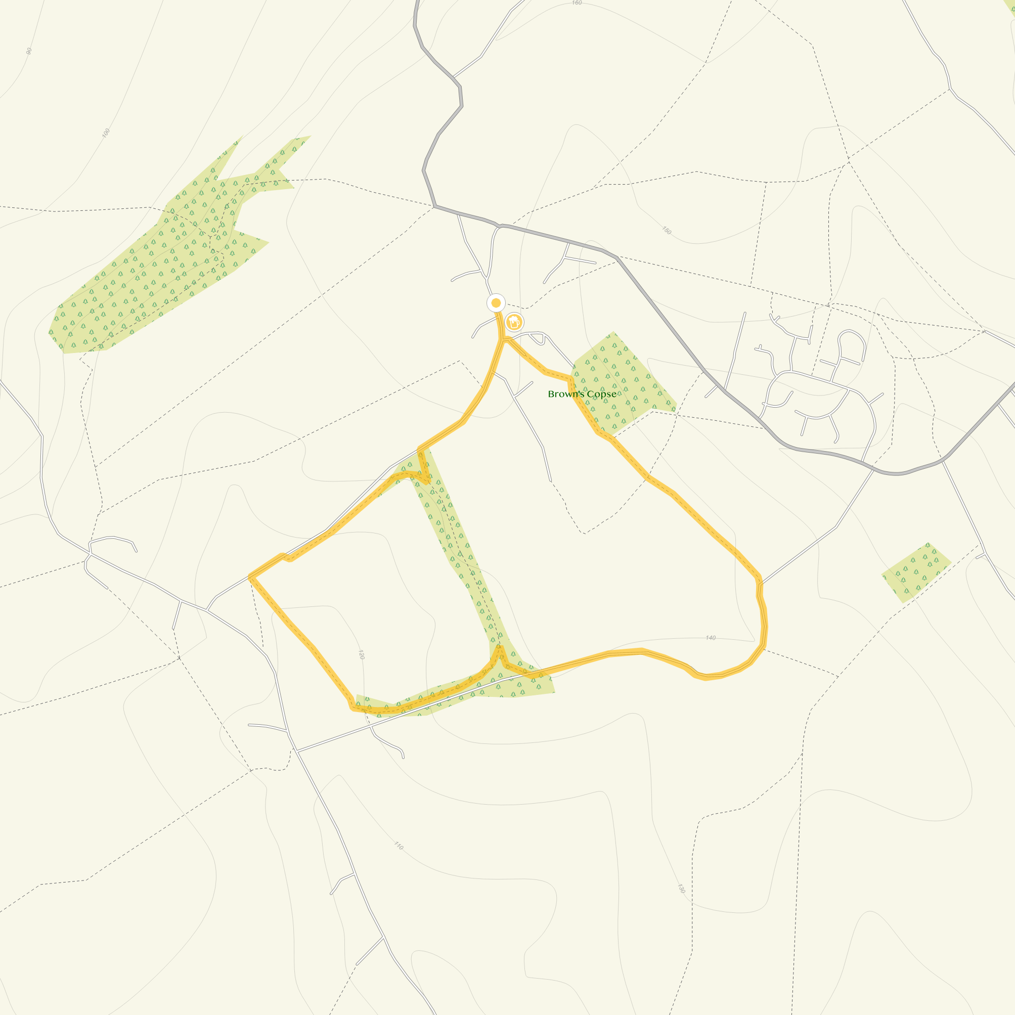 Route map for Winterslow Walk 1, a 2 mile circular walk in Wiltshire