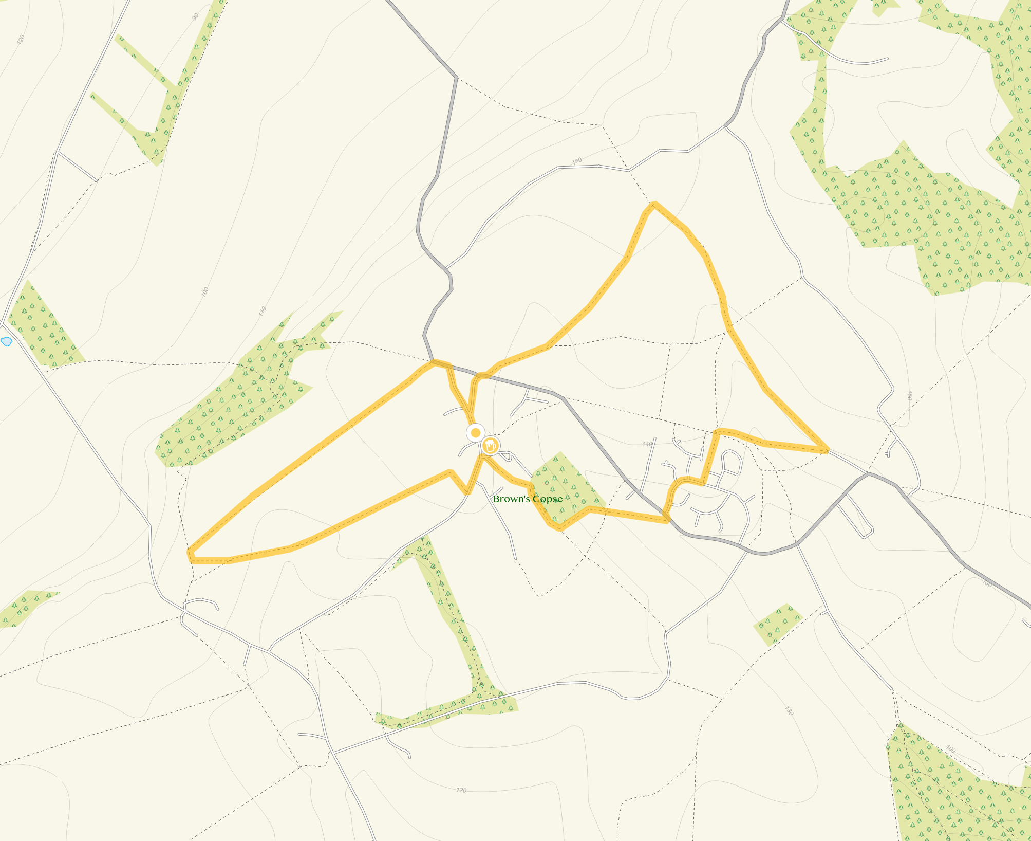 Route map for Winterslow Walk 2, a 3.25 mile circular walk in Wiltshire