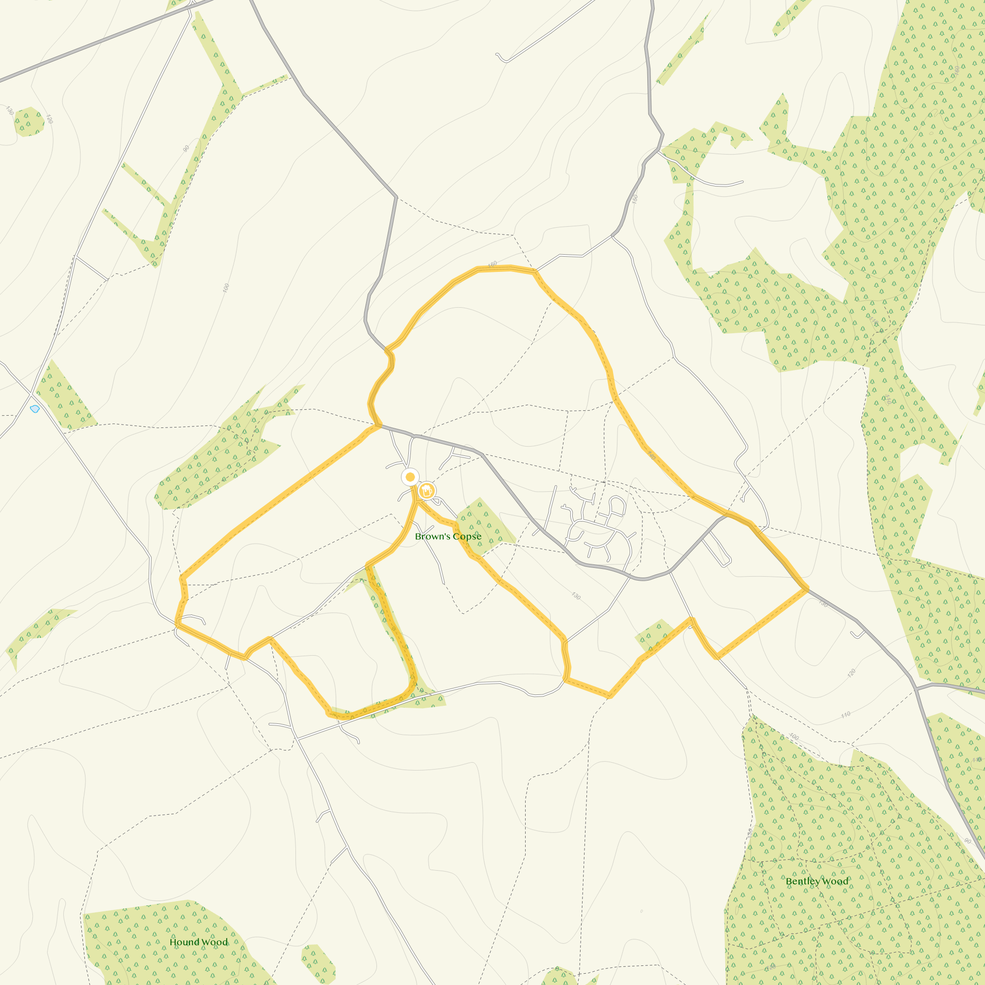 Route map for Winterslow Walk 3, a 4.75 mile circular walk in Wiltshire